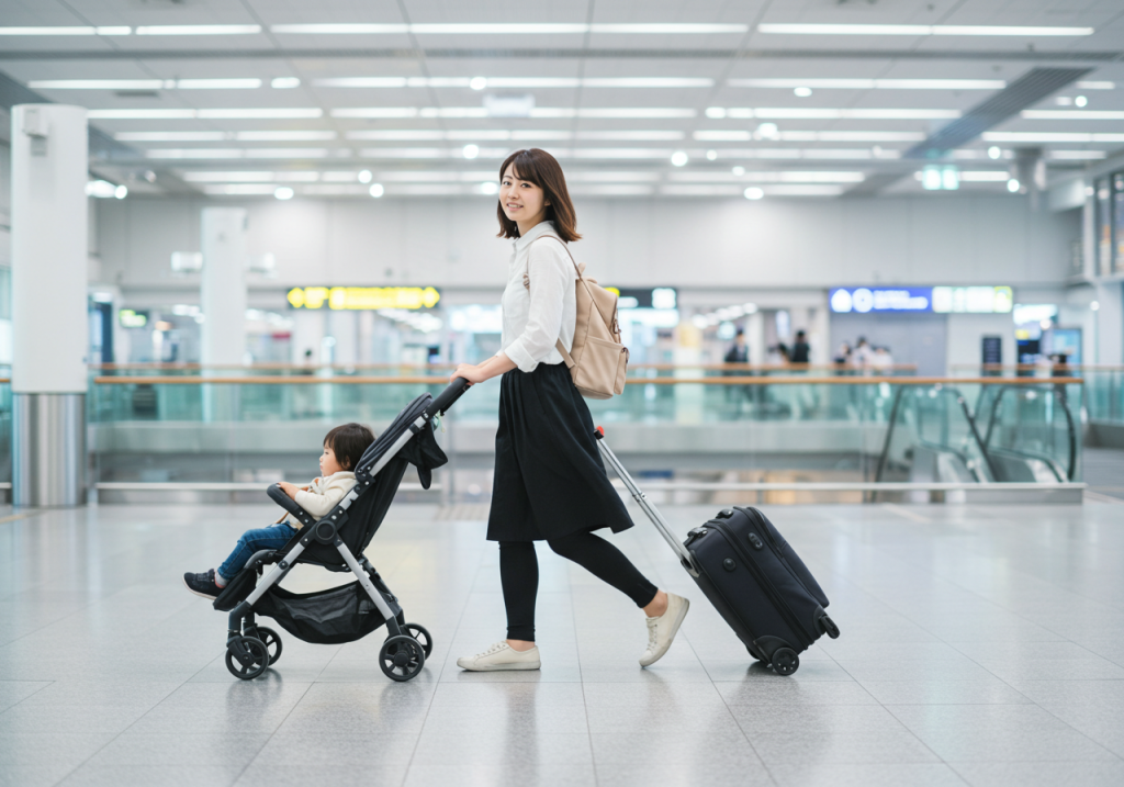 キャリーケース ベビーカー移動術！子連れ旅の負担を激減させる決定版