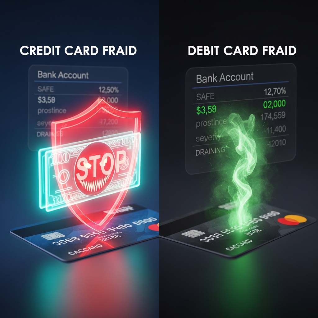 不正利用に遭った際、クレジットカード（請求停止）とデビットカード（即時引落）のダメージの違い。