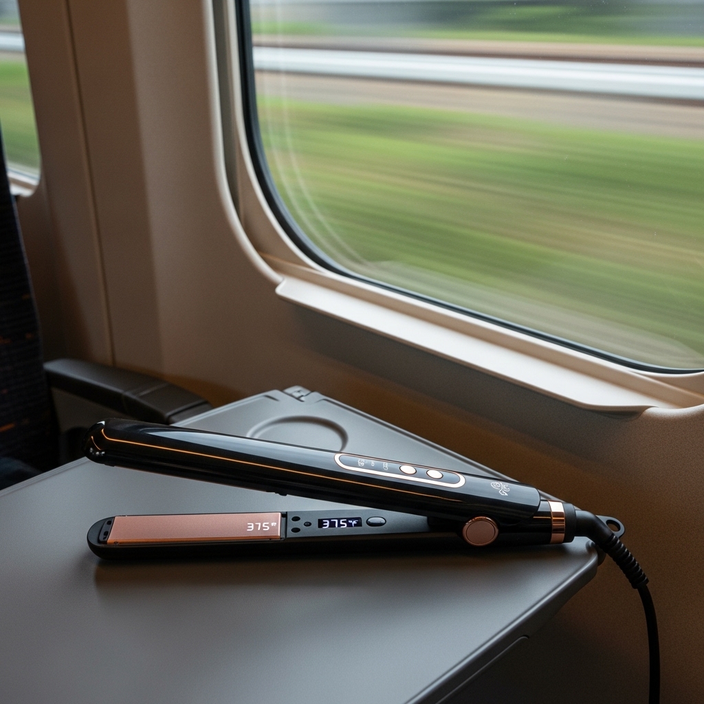 旅行や出張に便利なコードレスヘアアイロンのイメージ