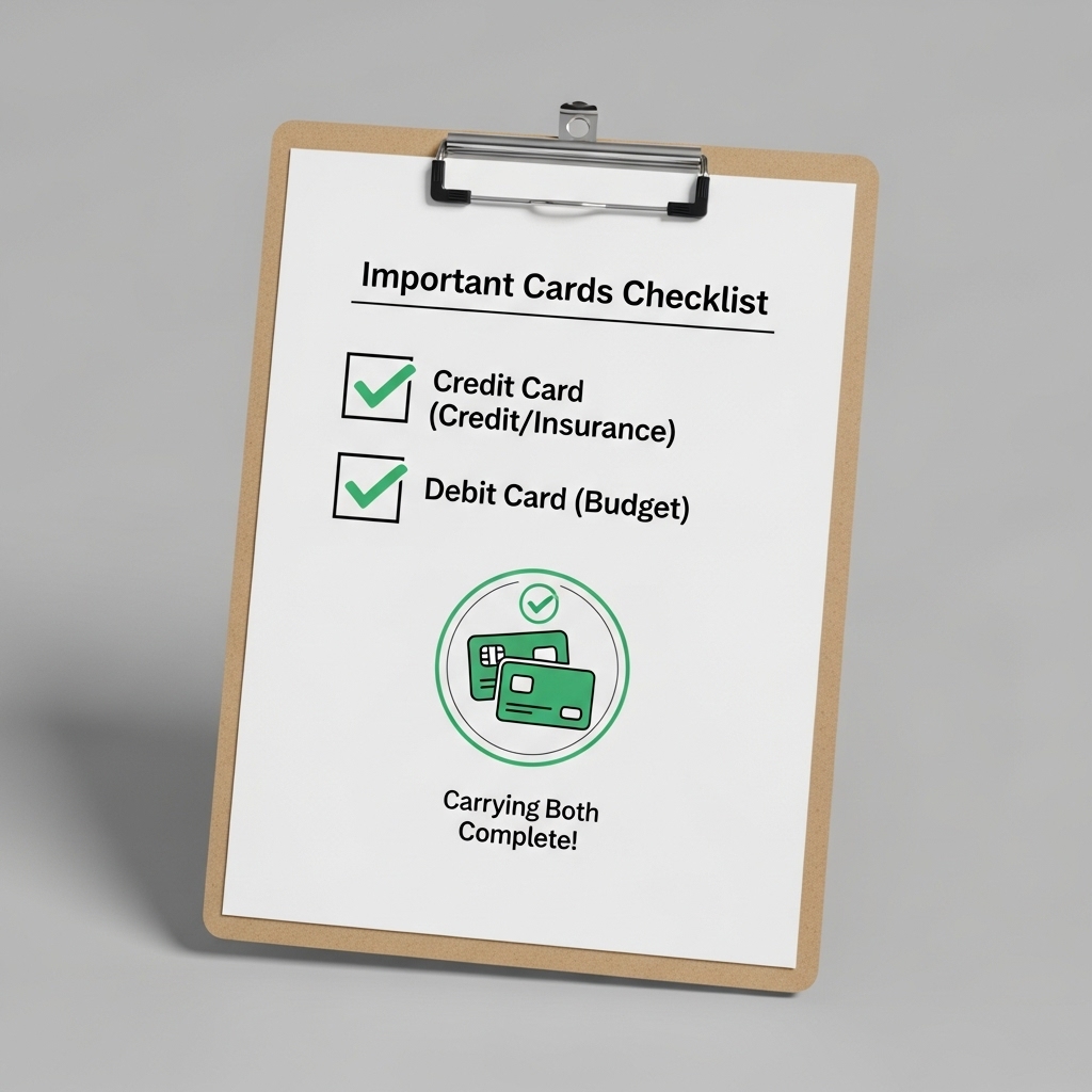 海外旅行のカード戦略、クレジットカードとデビットカードの「両方持ち」を推奨するチェックリスト。