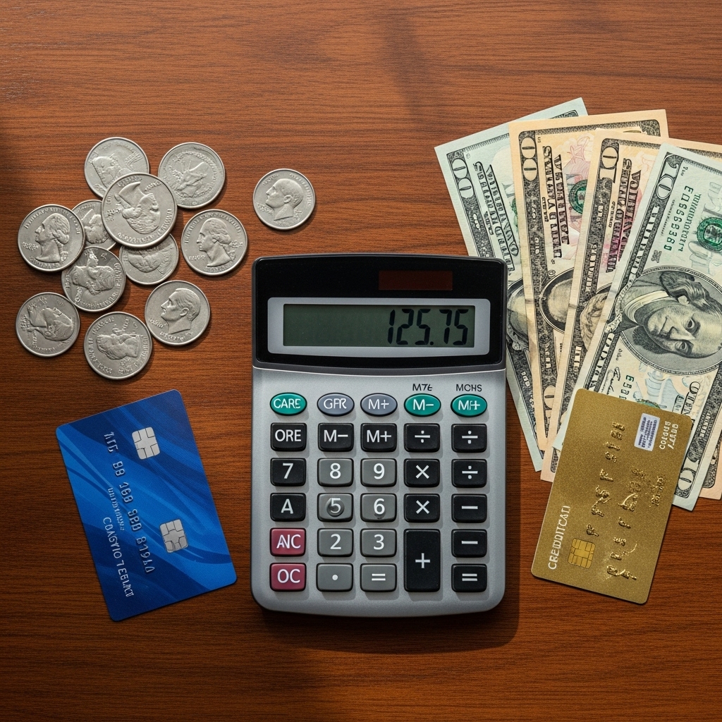 デビットカードでデポジットを支払い、口座残高が拘束されて困るイメージ。