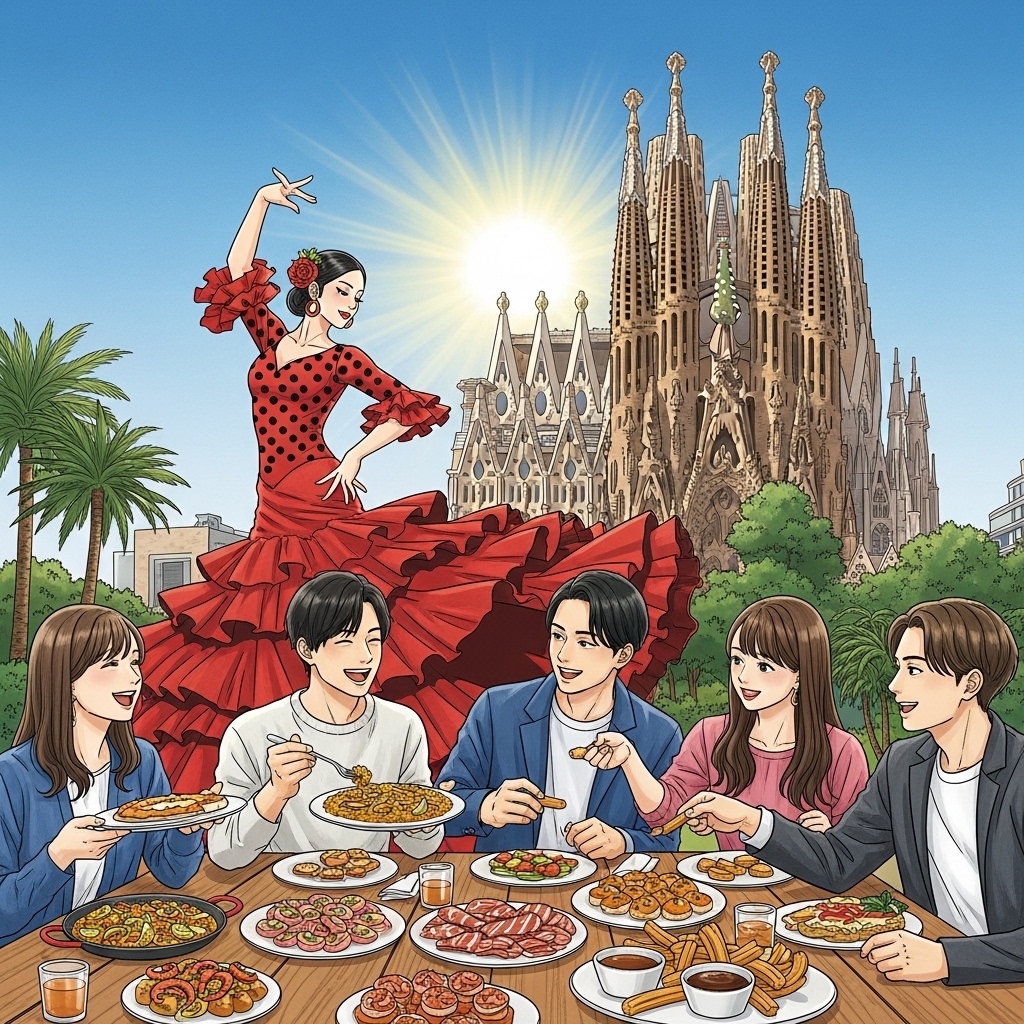 スペイン 卒業旅行 観光 美食 サグラダファミリア パエリア